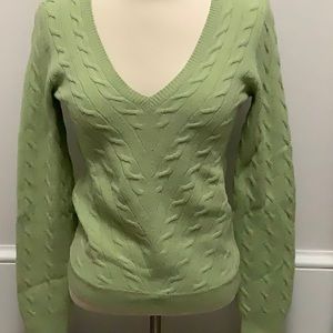 Deep V neck Cable Sweater